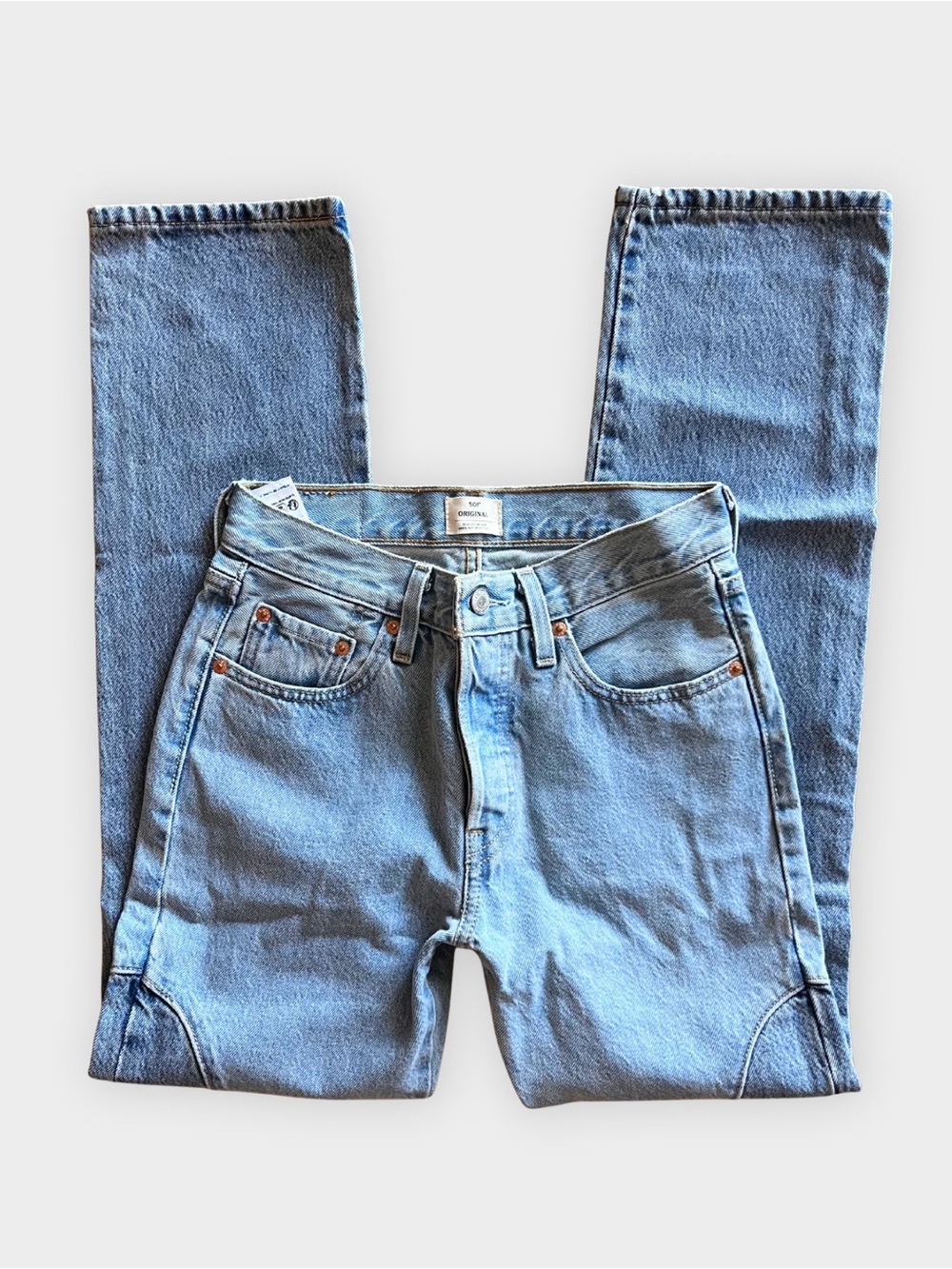 Vintage Levi’s 501 Original Panel Seam Jeans Light Wash 100% Cotton W25 L30